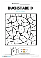 Vorschau - Arbeitsblätter - Buchstabe D/d: Ausmalbilder - Seite 1