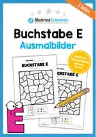 Vorschau - Arbeitsblätter - Buchstabe E/e: Ausmalbilder - Deckblatt