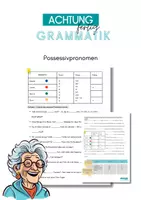 Vorschau - Arbeitsblätter - Arbeitsblatt: Possessivpronomen - Deckblatt