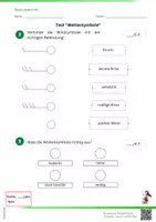 Vorschau - Arbeitsblätter - Test WETTERSYMBOLE: Bewölkung, Niederschlag und Wind - 3.Klasse - Seite 1