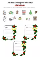 Vorschau - Arbeitsblätter - Tell me about your holidays, Christmas, Englisch, Klasse 5-8, Speaking - Seite 1
