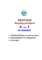 Vorschau - Arbeitsblätter - Rechtschreiben: d oder t im Auslaut - Deckblatt