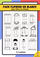 Vista previa - Manualidades / Dibujos para colorear - Pack 17 Flipbooks en blanco (para todos los idiomas) - Portada