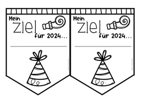 Vorschau - Mal- und Bastelvorlagen - Wimpelkette für Neujahr & Silvester - Seite 3