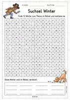Vorschau - Arbeitsblätter - Winter Suchsel DaZ DaF A1/A2 - 3-fach differenziert - Seite 3