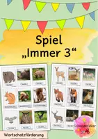 Vorschau - Spiele - Spiel, Tiere im Wald, Wortschatz, DaZ - Deckblatt