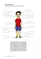 Vorschau - Arbeitsblätter - AB Parts of the Body (Körperteile - Englisch) - Deckblatt