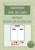 Vorschau - Arbeitsblätter - regionales und exotisches Obst Arbeitsblatt (gesunde Ernährung) - Deckblatt