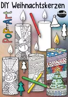Vorschau - Mal- und Bastelvorlagen - Weihnachtskerzen - Pop-Art Ausmalbilder / Weihnachten - Deckblatt