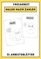 Vorschau - Arbeitsblätter - Freiarbeit - Malen nach Zahlen - Tiermotive - Deckblatt