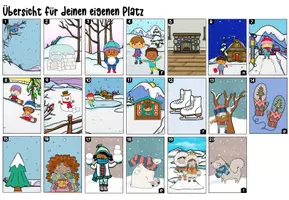 Vorschau - Arbeitsblätter - Lesespaziergang - "Verschneite Winterferien" I Kl. 1/2 - Seite 1