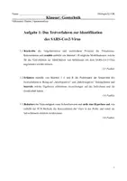 Vorschau - Klassenarbeiten - Klausur + Erwartungshorizont: Gentechnik - Nachweis von SARS-Cov2-Virus/ Corona - Deckblatt