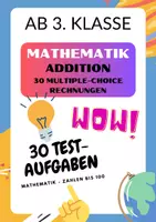 Vorschau - Arbeitsblätter - Mathematik - 30 Additionen - Digital, Papierlos ausfüllbar - Deckblatt