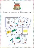 Vorschau - Anderer Materialtyp - Ziffernweg / Zifferneinführung: Stationsschilder (Visualisierung) - Mathe - Kl. 1/2 - Deckblatt