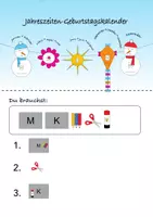 Vorschau - Mal- und Bastelvorlagen - Geburtstagskalender - Frühling, Sommer, Herbst und Winter - Deckblatt