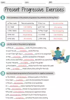 Vorschau - Arbeitsblätter - Present Progressive Übungen Englisch Klasse 5 & Klasse 6 ing form Englisch (Exercises) - Seite 3
