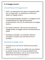 Aperçu - Préparation de séance / Séance complète - Niveaux de langue ( registres de langue ) - Explications et exercices corrigés - Page 2