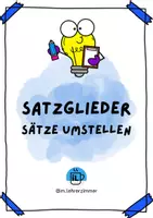 Vorschau - Arbeitsblätter - Satzglieder erkennen und Sätze umstellen (mit Lösungen) - Deckblatt