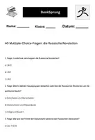 Vorschau - Arbeitsblätter - 40 Multiple-Choice-Fragen die Russische Revolution - Seite 1