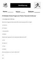 Vorschau - Arbeitsblätter - 44 Multiple-Choice-Fragen zum Thema Gesunde Ernährung - Seite 1