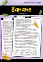 Vorschau - Arbeitsblätter - Banane Lückentext - Deckblatt