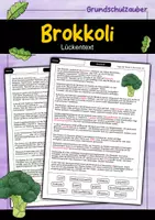 Vorschau - Arbeitsblätter - Brokkoli Lückentext - Deckblatt