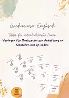 Vorschau - Merkblätter - Lernhinweise Englisch, Tipps zum individualisierten Lernen, qr-codes zur Anheftung an Klausuren - Deckblatt