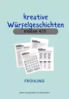 Vorschau - Arbeitsblätter - kreatives Schreiben: Würfelgeschichten "Frühling" - Deckblatt