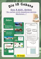 Vorschau - Arbeitsblätter - Die 10 Gebote: Das 9./10. Gebot (Du sollst nicht begehren...) - Deckblatt