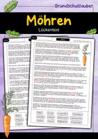 Vorschau - Arbeitsblätter - Karotte/Möhre Lückentext - Deckblatt