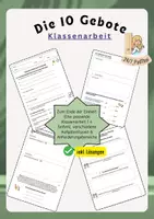 Vorschau - Klassenarbeiten - Klassenarbeit: Die 10 Gebote (inkl. Lösungen!) - Deckblatt