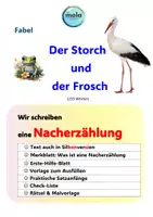 Vorschau - Arbeitsblätter - FABEL "Der Storch und der Frosch" - inkl. Anleitung zur Nacherzählung - Deckblatt