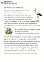 Vorschau - Arbeitsblätter - FABEL "Der Storch und der Frosch" - inkl. Anleitung zur Nacherzählung - Seite 2