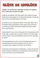 Vorschau - Arbeitsblätter - Legekreis "Glück im Unglück" Die Feuerwehr - Achtung, Notfall! DaZ / DaF / Deutsch - Seite 1