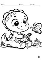 Vorschau - Mal- und Bastelvorlagen - Dino-Ausmalbilder - Deckblatt
