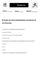 Vorschau - Arbeitsblätter - 40 Fragen zum Thema Betriebssysteme und Software im Fach Informatik - Seite 1