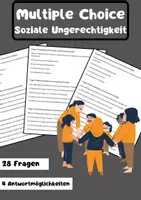 Vorschau - Arbeitsblätter - 28 Multiple Choice Fragen zum Thema Soziale Ungerechtigkeit - Deckblatt