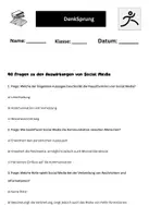 Vorschau - Arbeitsblätter - 40 Fragen zu den Auswirkungen von Social Media - Deckblatt