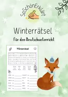 Vorschau - Arbeitsblätter - Winterrätsel Wörter suchen, verbinden & schreiben Kreuzworträtsel - Deckblatt