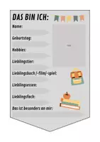 Vorschau - Mal- und Bastelvorlagen - Wimpel-Steckbriefe für das Klassenzimmer - Seite 1
