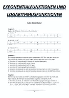 Vorschau - Arbeitsblätter - Exponentialfunktionen und Logarithmusfunktionen - Deckblatt