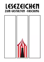 Vorschau - Mal- und Bastelvorlagen - Lesezeichen Fasching zum anmalen - Seite 1