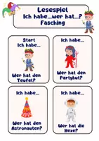 Vorschau - Spiele - Lesespiel Fasching Ich habe..wer hat? - Seite 1