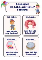 Vorschau - Spiele - Lesespiel Fasching Ich habe..wer hat? - Deckblatt