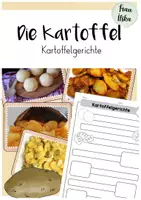 Vorschau - Arbeitsblätter - Essen / Gerichte aus Kartoffeln Bildkarten - Deckblatt