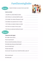 Vorschau - Arbeitsblätter - Familienmitglieder - Deckblatt