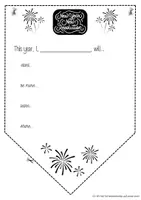 Vorschau - Arbeitsblätter - New Year‘s Resolutions Wimpelkette Vorlage Klassenraum Deko - Seite 1