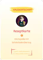 Vorschau - Arbeitsblätter - Rezeptkarte Nr. 1 - Obstspieße mit Schokoladenüberzug - Deckblatt