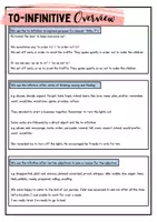 Vorschau - Arbeitsblätter - To Infinitive Overview + Exercise / Übersicht - Deckblatt