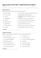 Aperçu - Feuilles d'exercices - Ada Lovelace (1815-1852) - Mathématicienne anglaise - Page 1